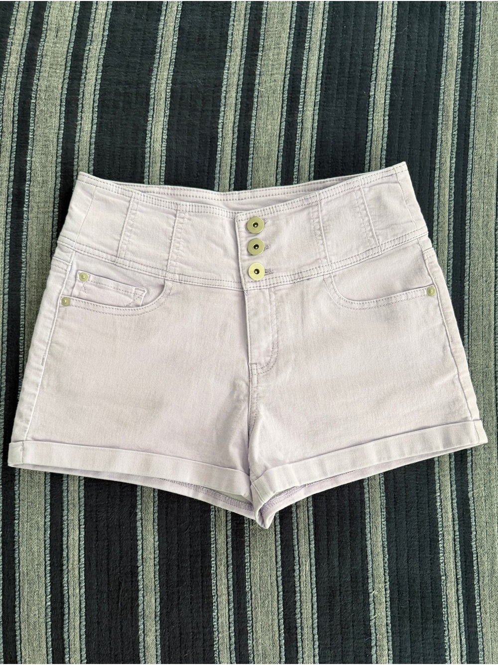 Girl’s High-Rise Light Lavender Denim Shorts